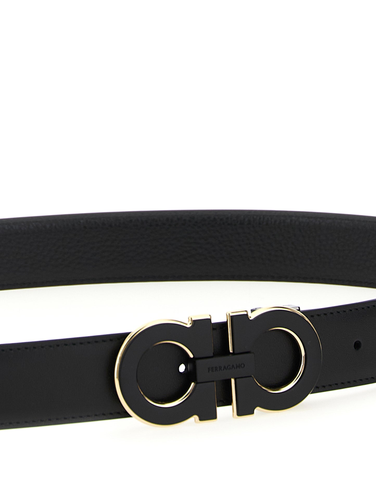 Ferragamo Black Calfskin Regular Belt
