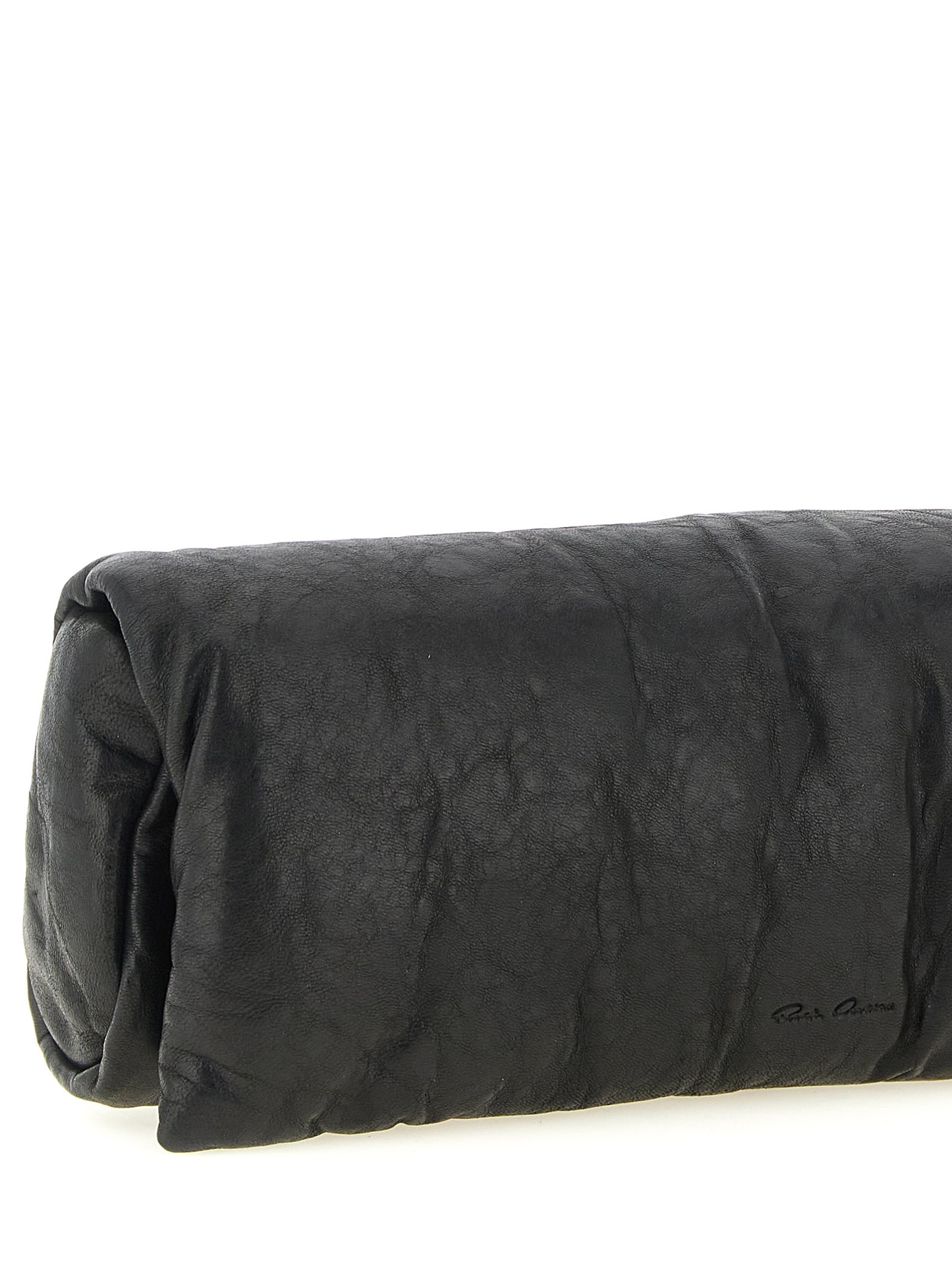 Rick Owens Black Lamb Leather Clutch Bag