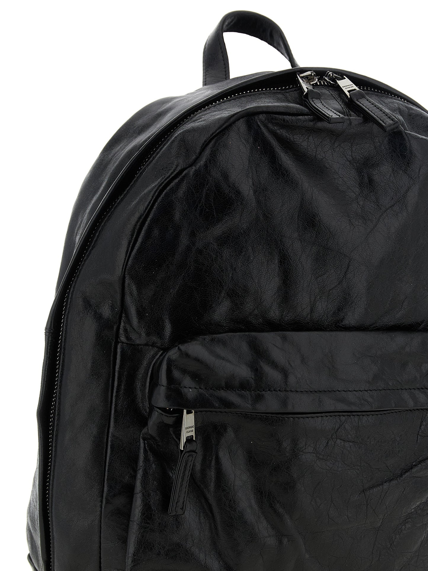 GIORGIO BRATO Black Lamb Leather Backpack